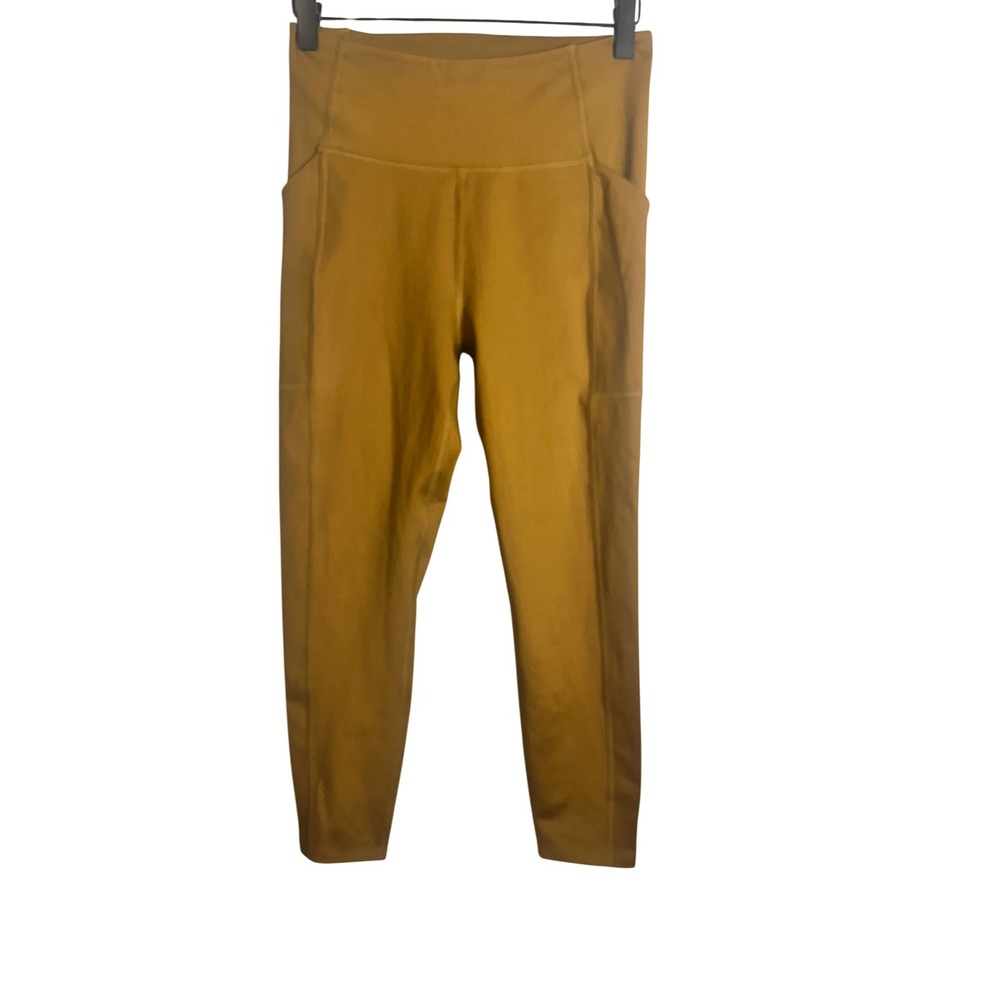 Girlfriend Collective Compressive High Rise Pocket Leggings Ochre Yellow Medium
